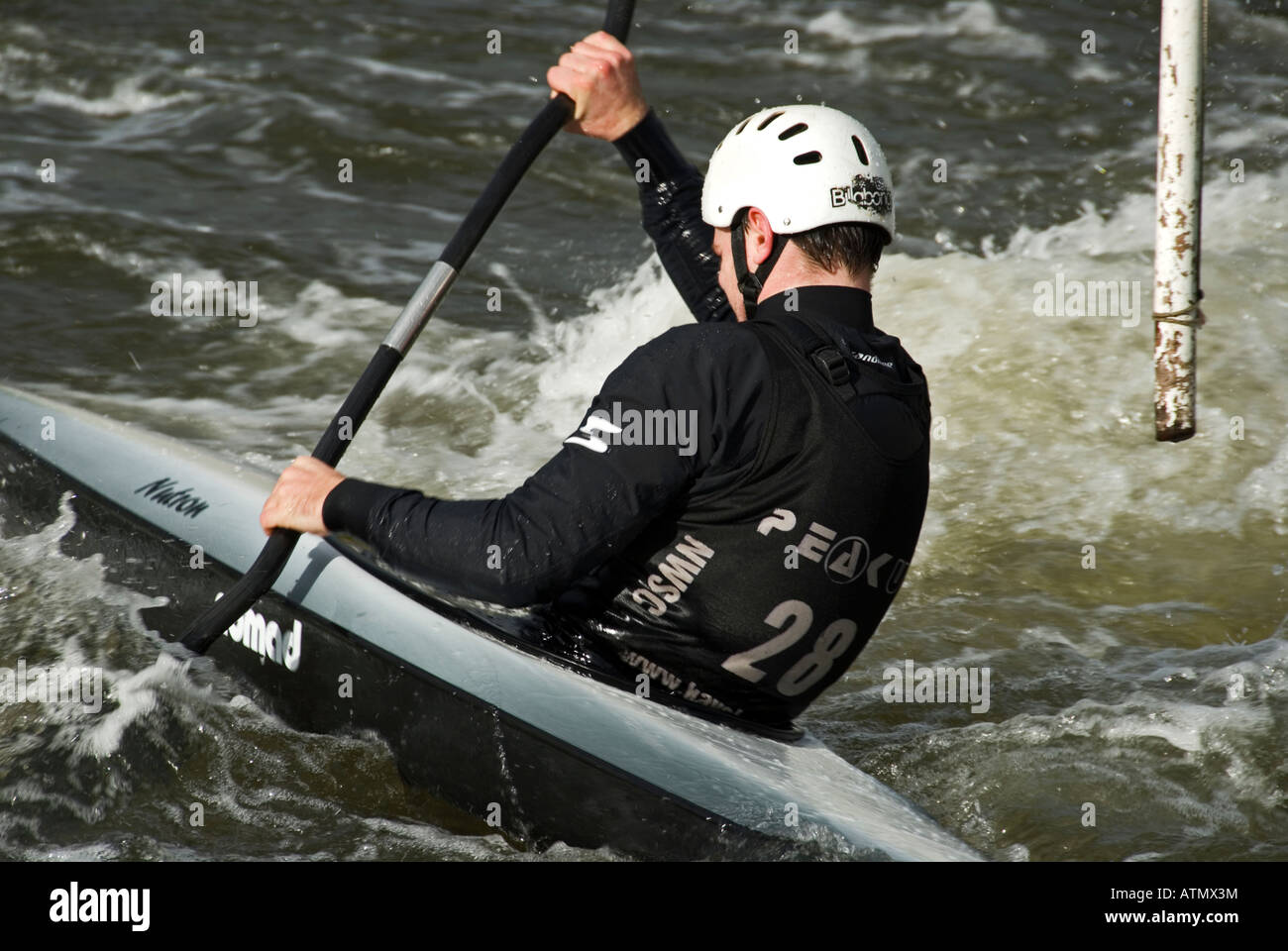 White water kayak on a slalom course at holme pierrepont national water