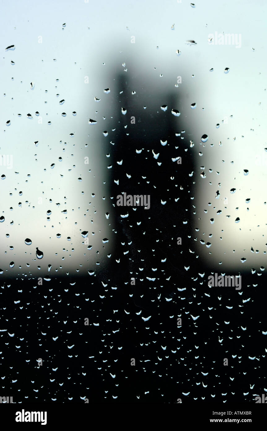 Closeup Image Of Raindrops On A Glass Window Stock Photo - Alamy