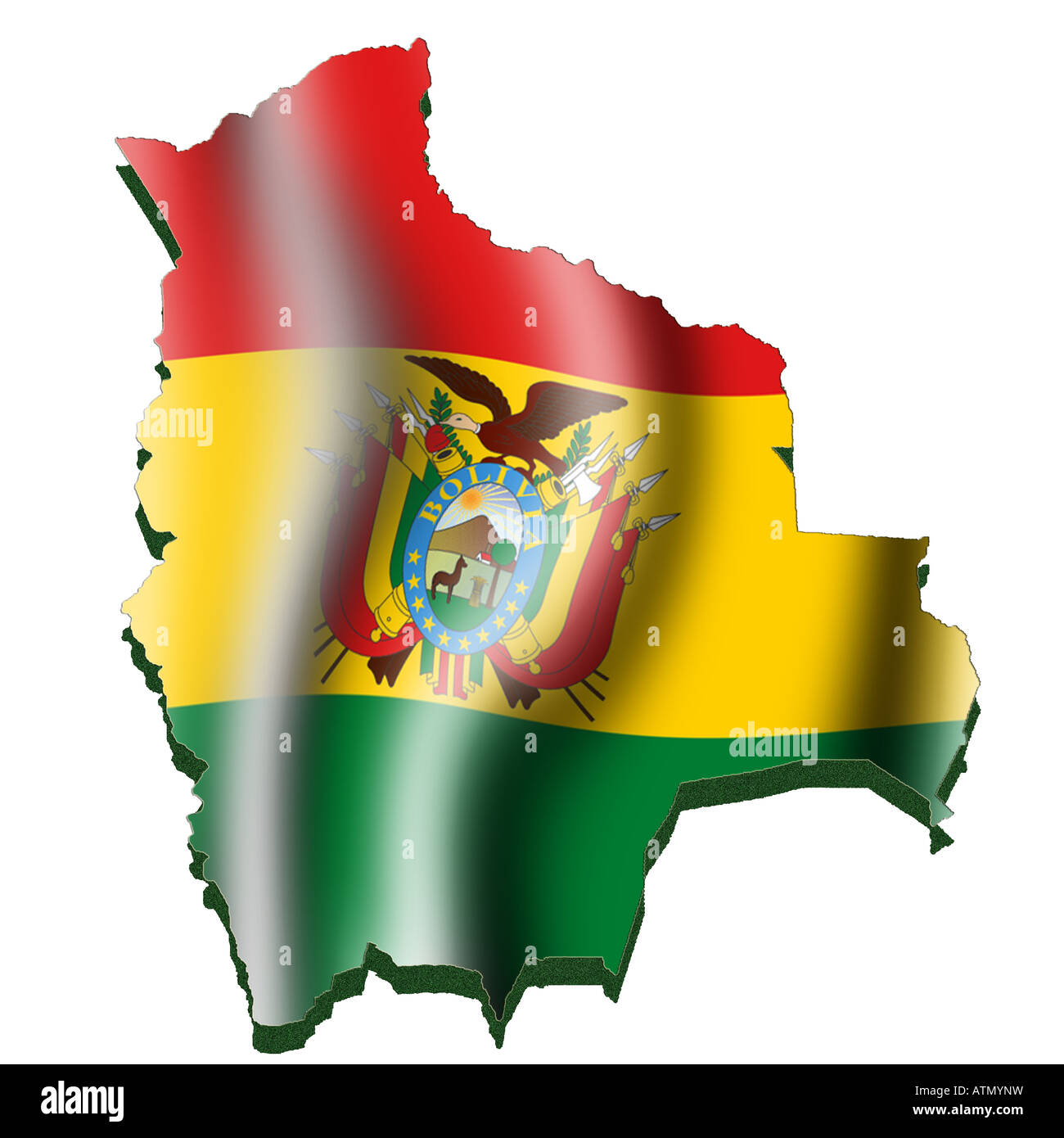 Outline Map And Flag Of Bolivia Stock Photo Alamy