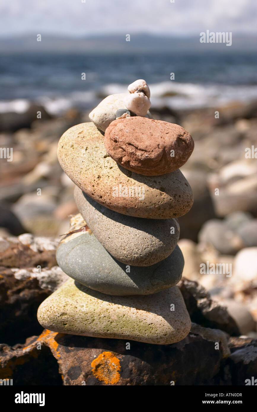 Rock Sculpture on the Beach Stock Photo