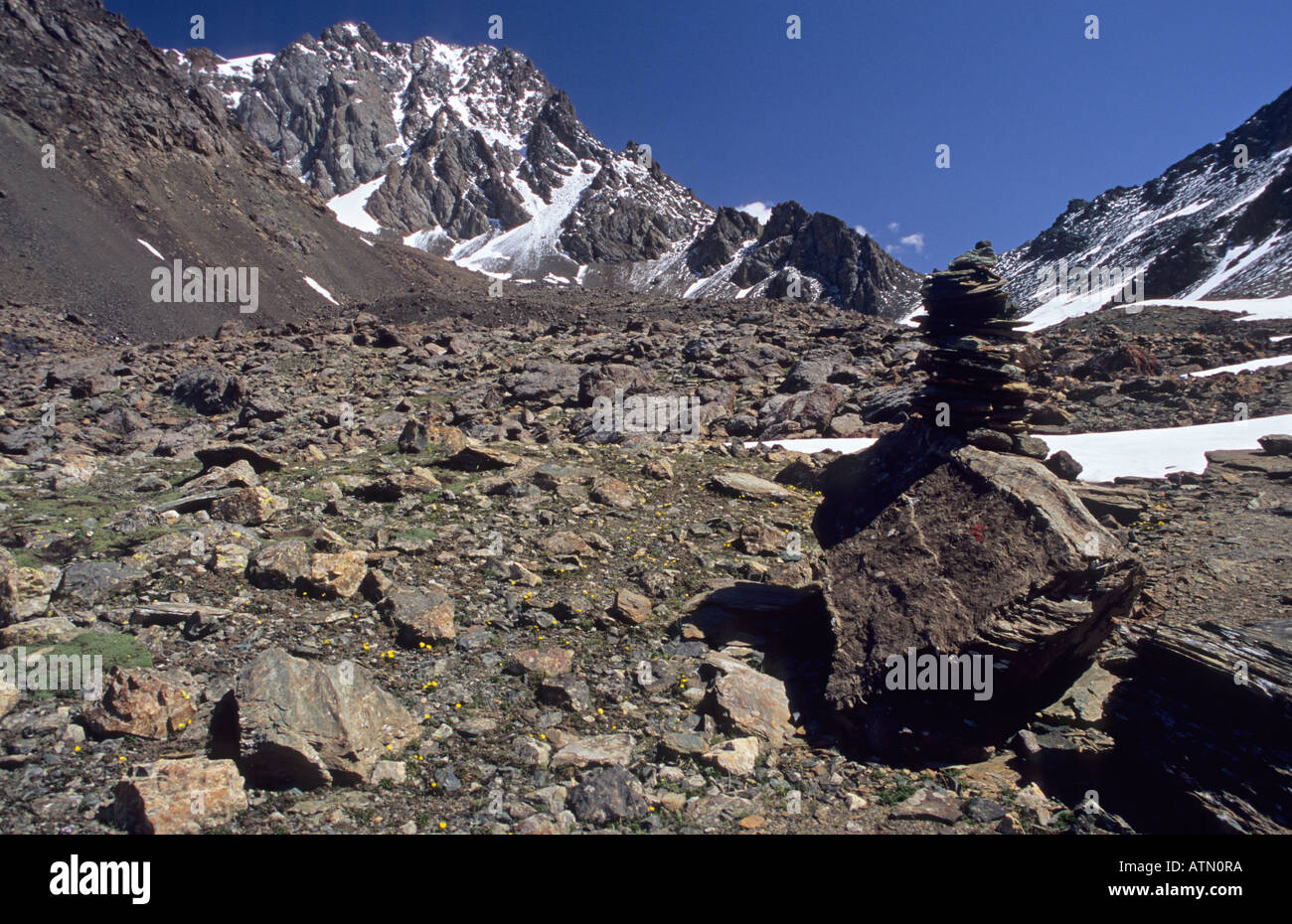 Teleti Telety Pass 3800 m Terskey Alatau Mountains Tian Shan Kyrgyzstan Stock Photo