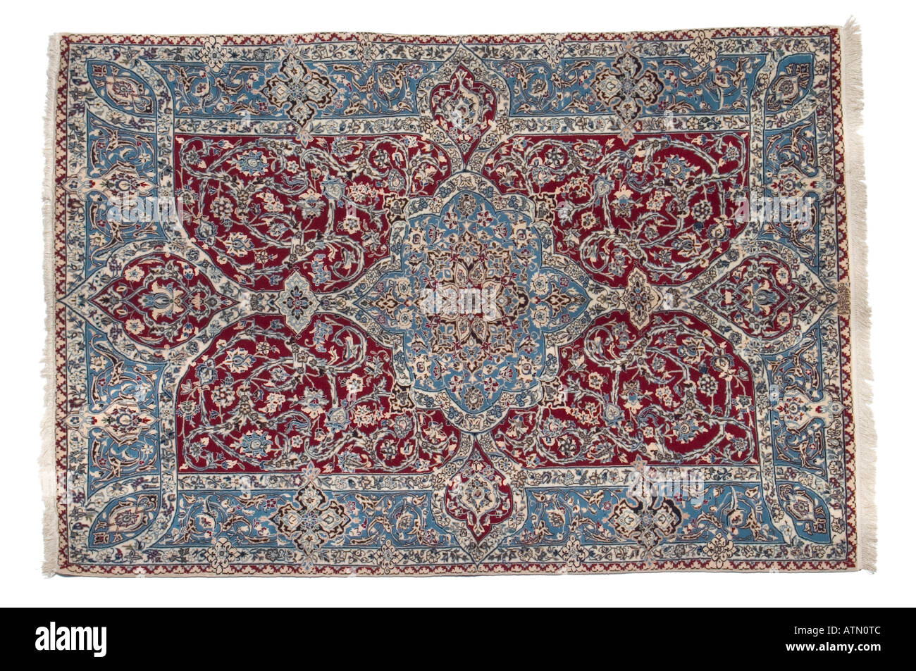 Persian handmade magic silk carpet showing intricate weaving and