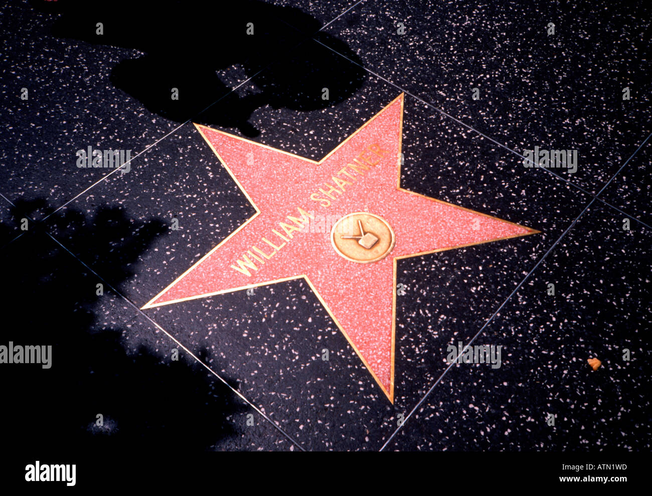 Willam Shatner's star in the Hollywood Walk of Fame Stock Photo