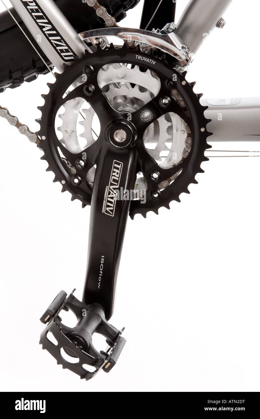 Mountain Bike pedal and crank Stock Photo - Alamy