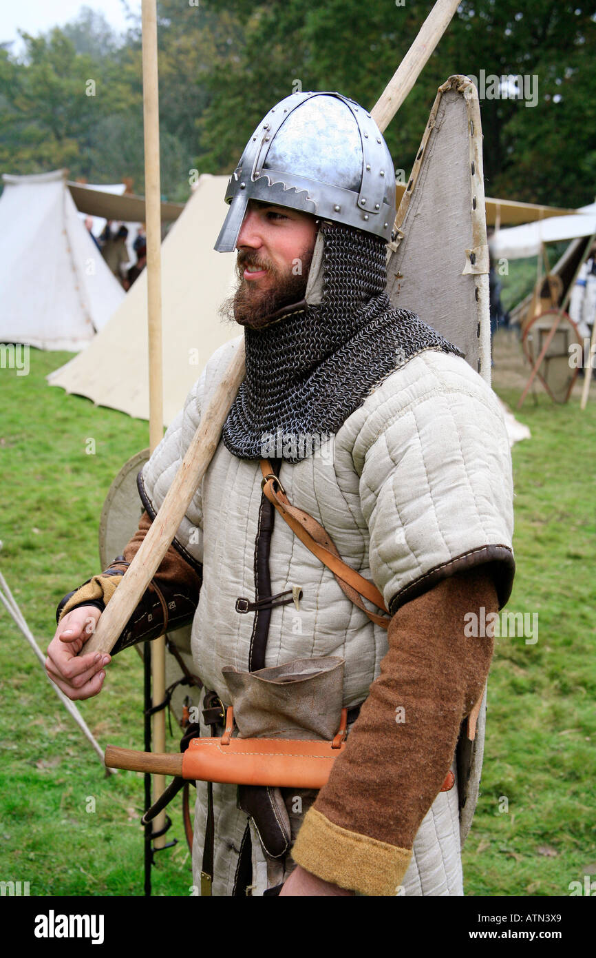 Soldier from Saxon Army 1066 Battle of Hastings England Stock Photo