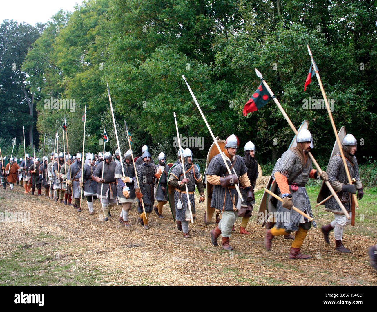 Battle of Hastings Soldiers from Norman Army Re-creation Stock Photo