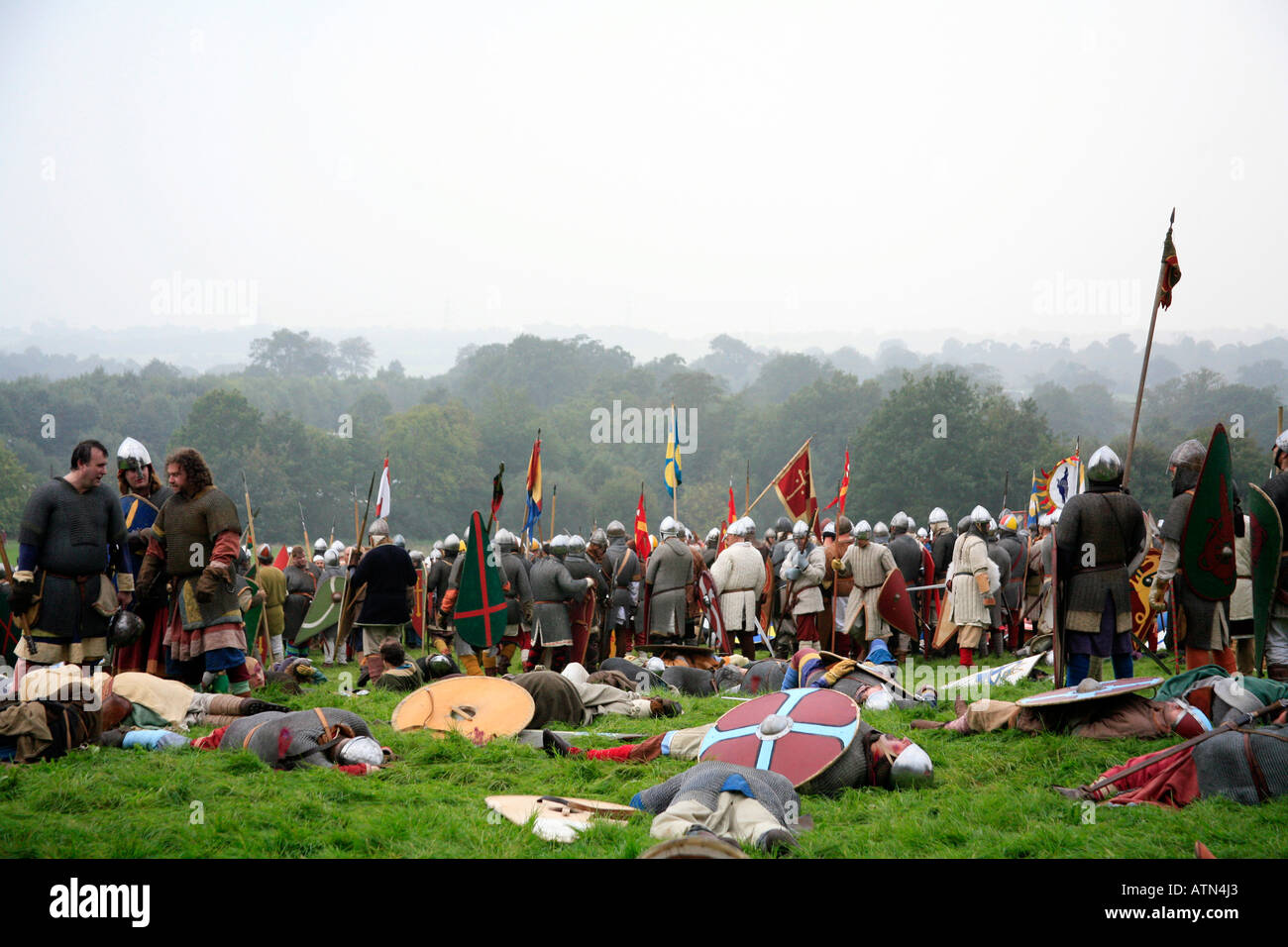 The Dead after the Battle of Hastings 1066 English Heritage re creation Stock Photo