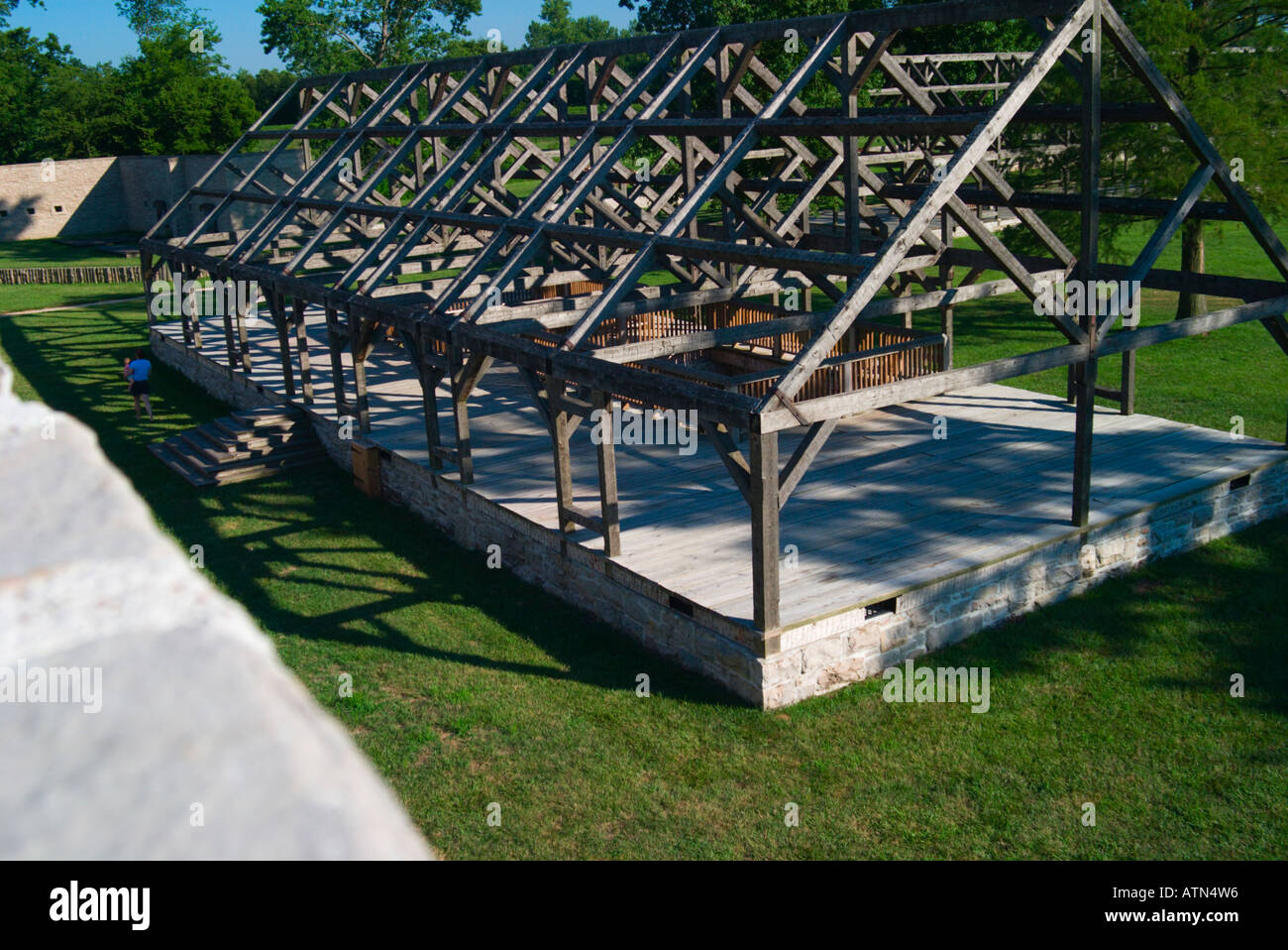 Wooden frames for the barracks at Fort de Chartres Stock Photo Alamy