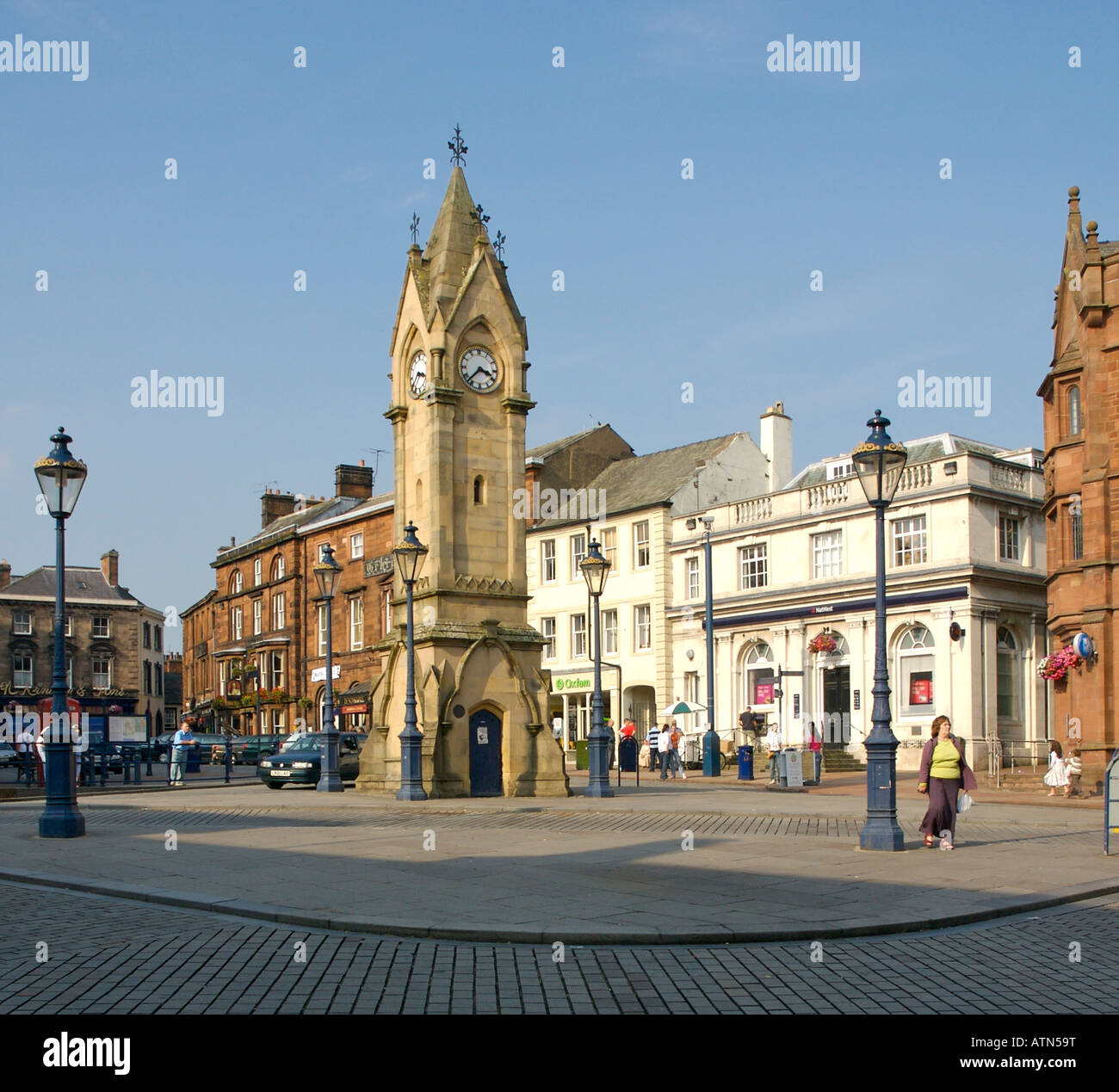 Market Square and clock tower, Penrith, Cumbria, England UK Stock Photo Alamy