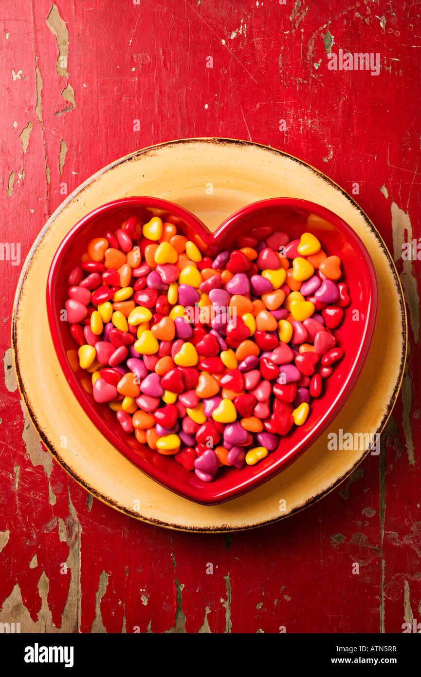 Heart shaped candy dish Stock Photo Alamy