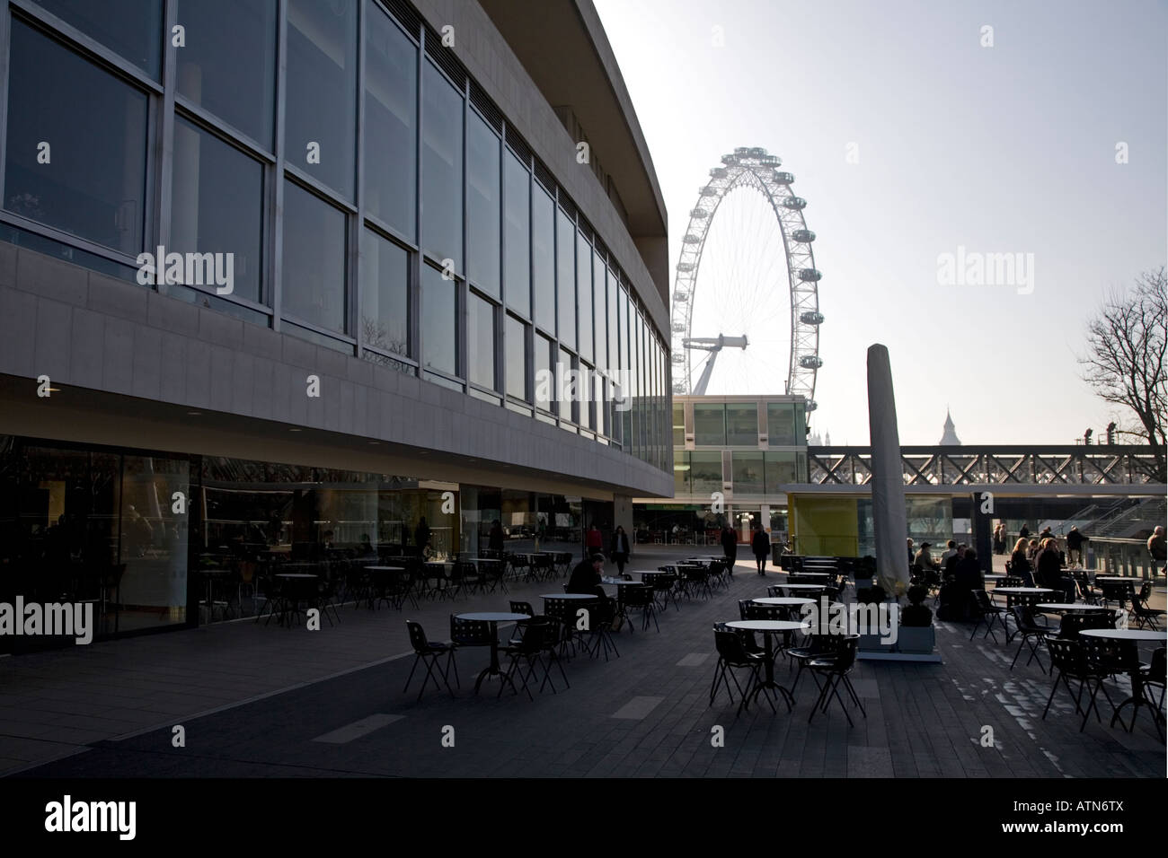 South Bank Royal Festival Hall & London Eye London England Stock Photo ...