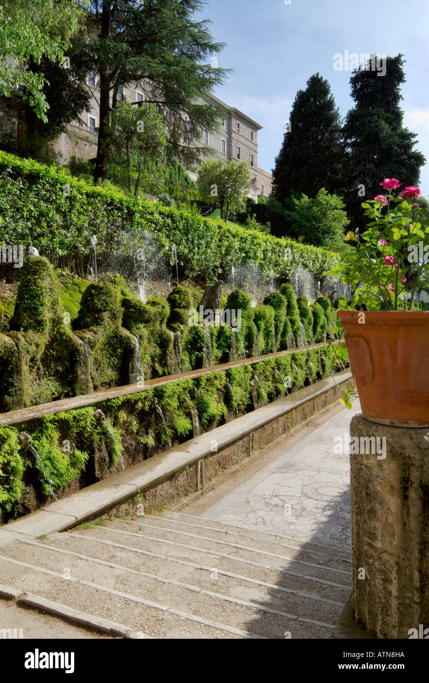 Villa d'Este Tivoli Italy The hundred fountains cento fontane Stock Photo