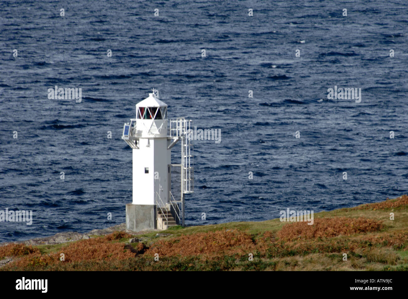 Rhu Lighthouse Loch Broom Wester Ross Stock Photo