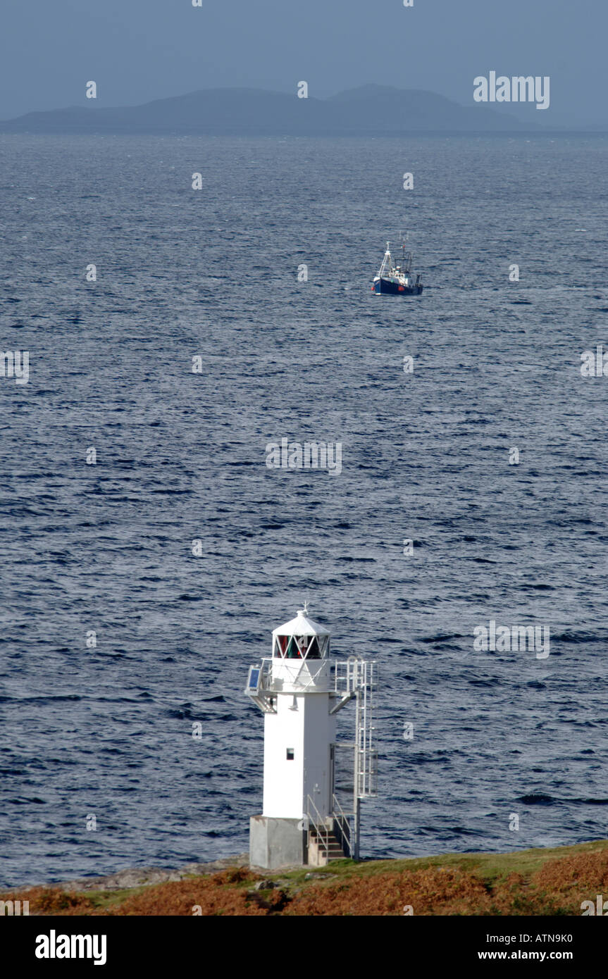 Rhu Lighthouse Loch Broom Wester Ross Stock Photo