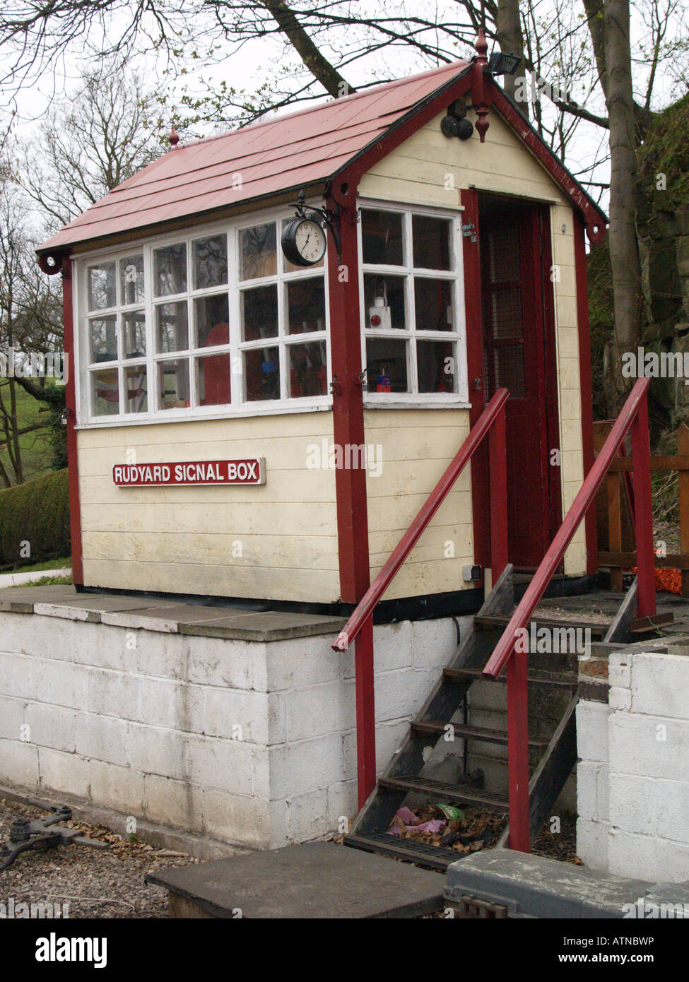 signal box miniature narrow gauge steam railway Stock Photo Alamy