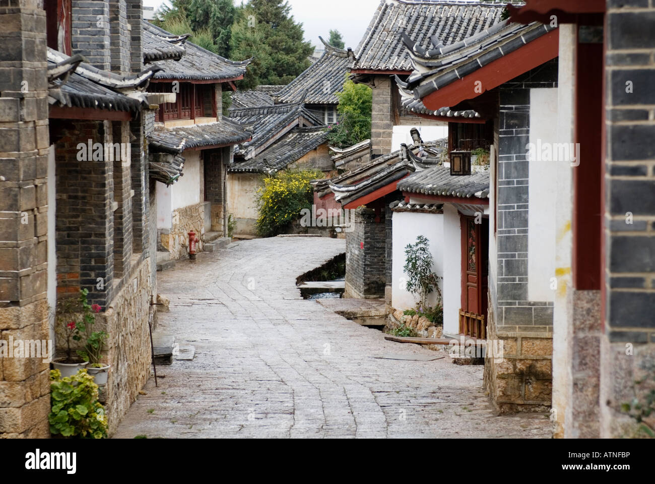 Lijiang, Traditional Chinese Street, Old City, Yunnan Province, China Stock Photo