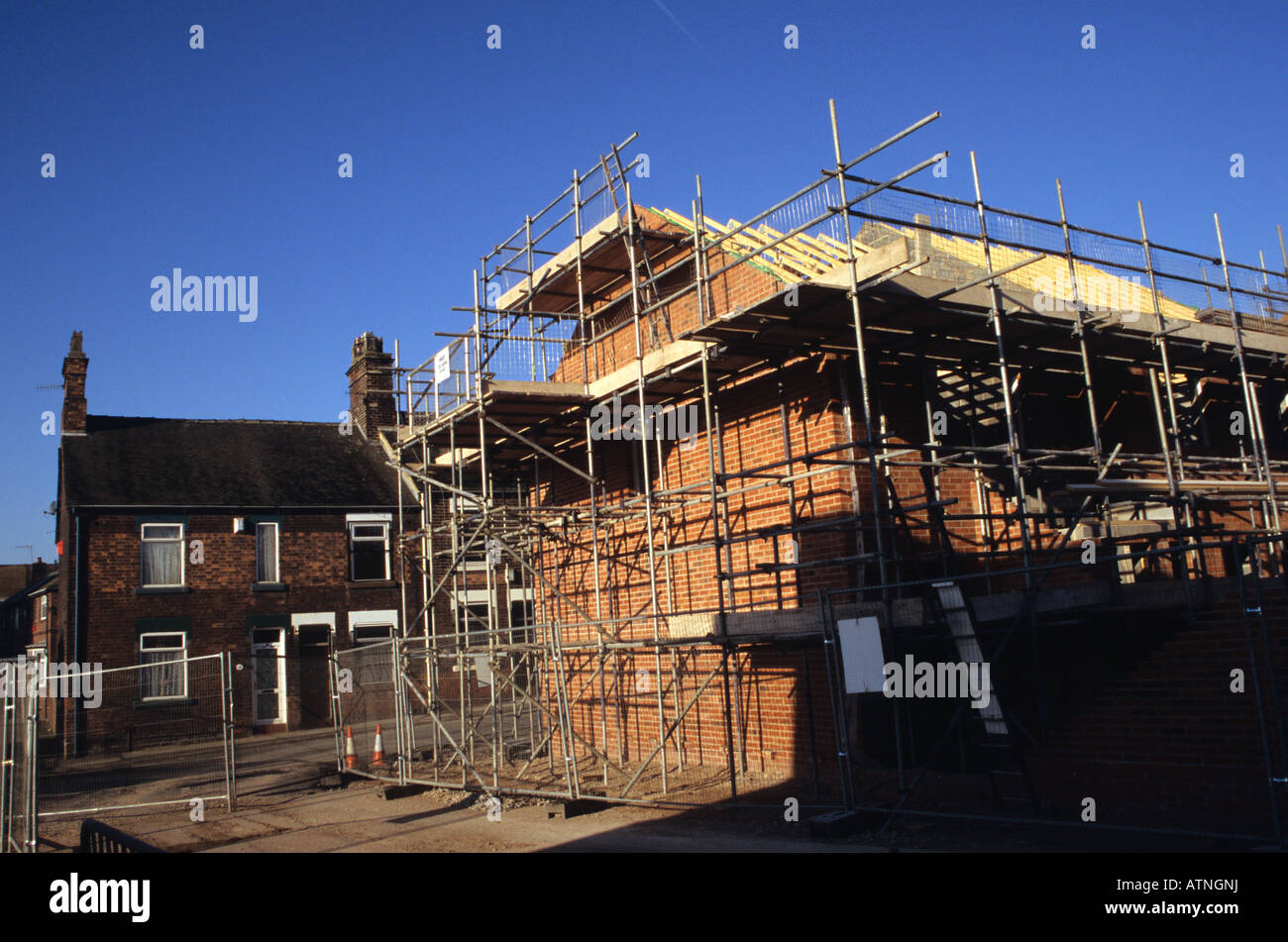 Old And New Houses In Hanley Stoke-on-Trent Stock Photo