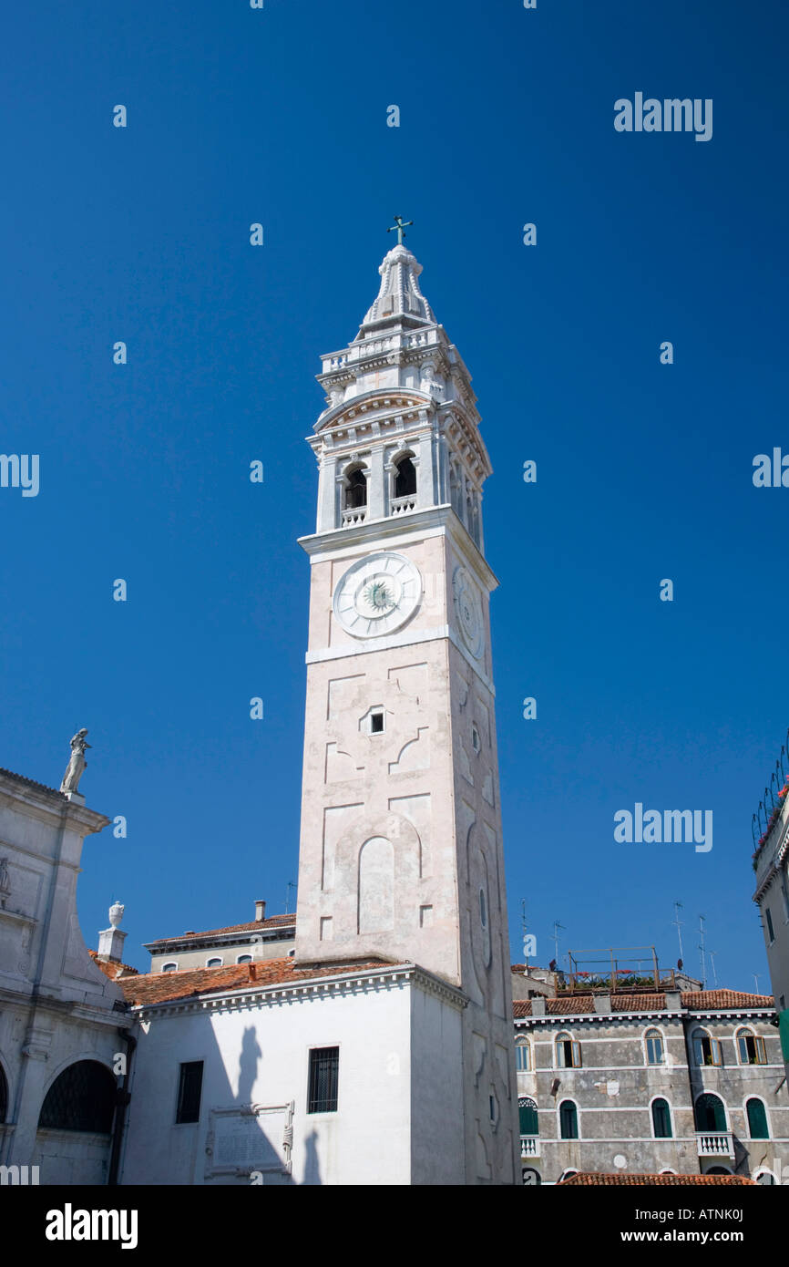 Venice, Veneto, Italy. Bell-tower of the Chiesa di Santa Maria Formosa. Stock Photo