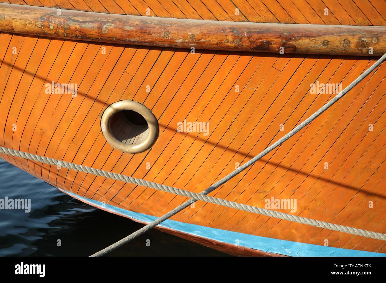 Abstract geometry- boat moored in Dubai Creek Stock Photo