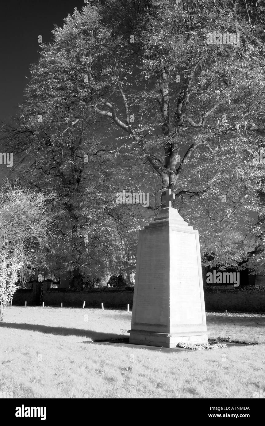 War memorial in Sutton courtenay village Oxfordshire England United Kingdom of Great Britain Infrared Stock Photo