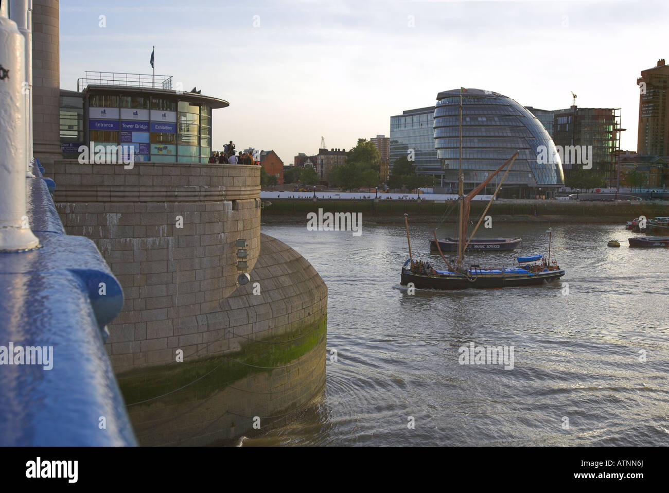 Sail ship Gladys approaches Tower Bridge London UK Stock Photo Alamy