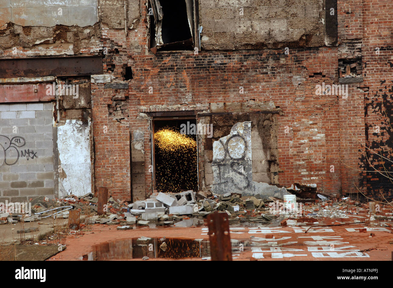 Demolition and construction on the HighLine building as an entranceway ...