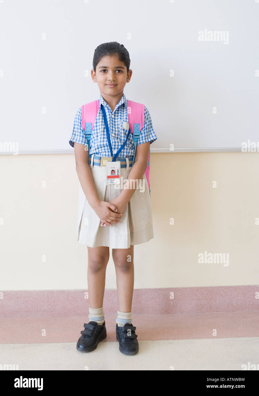 Portrait of a schoolgirl smiling Stock Photo - Alamy