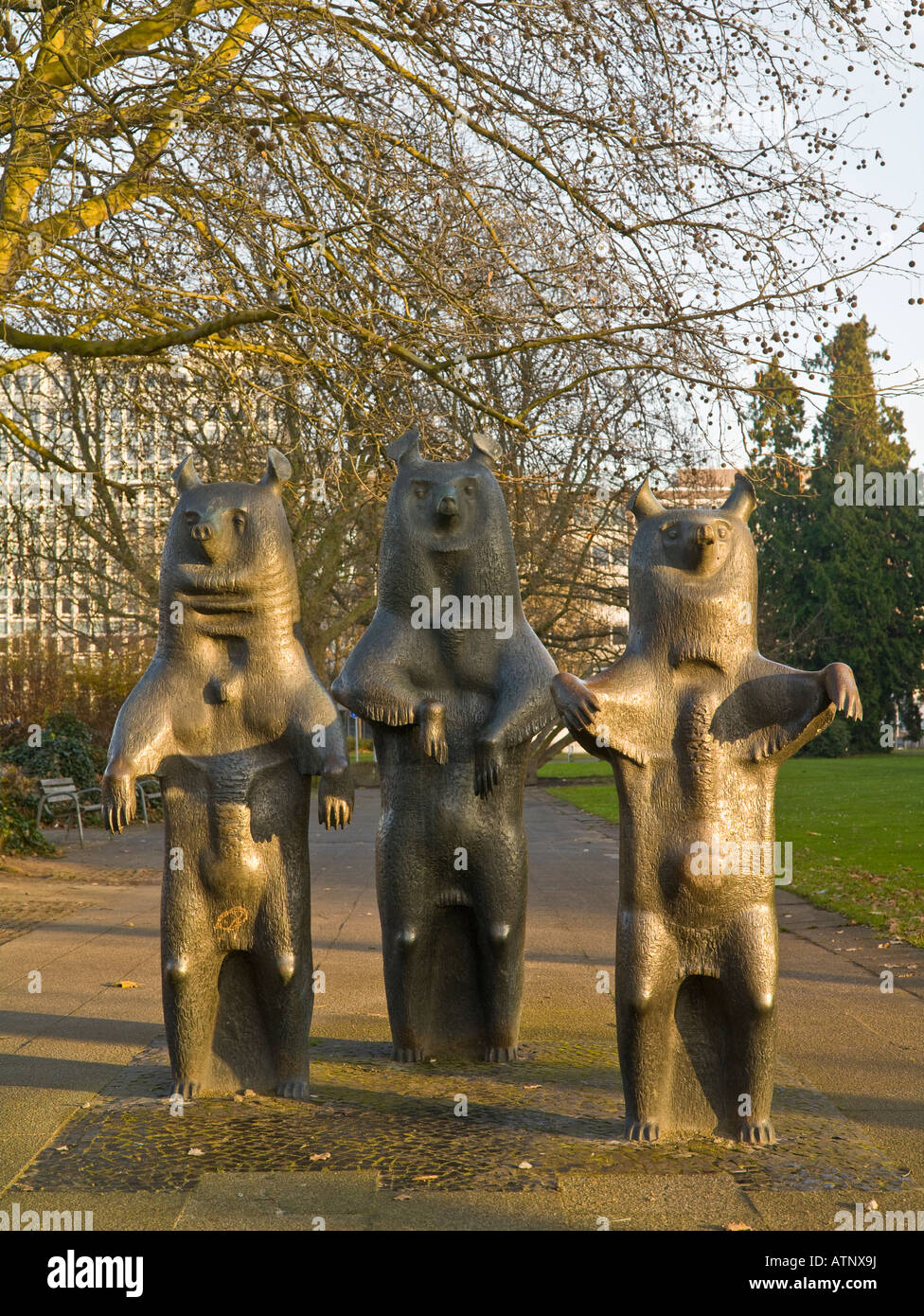 Statue of Three Bears, Oldenberg, Germany Stock Photo