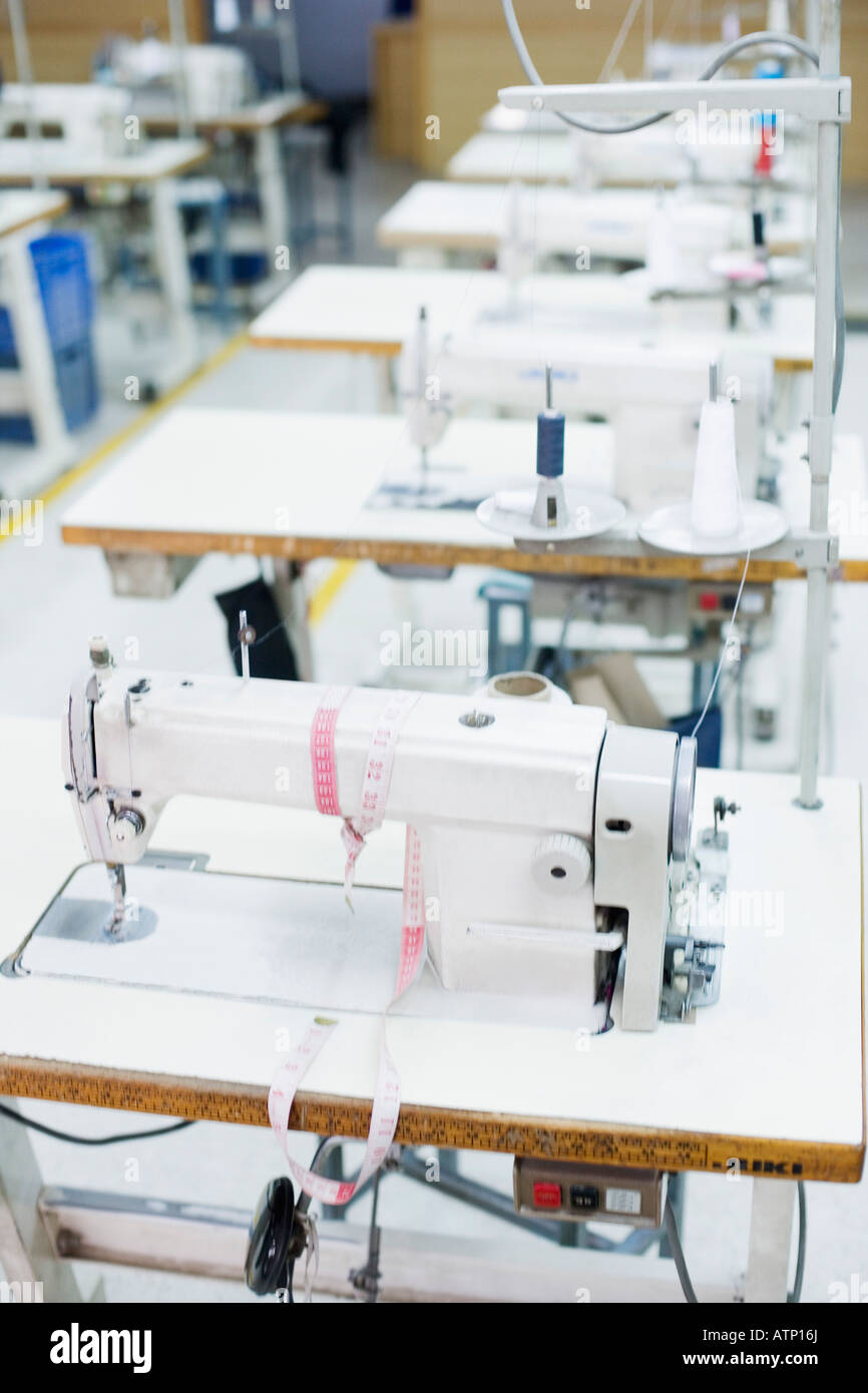 Sewing machines in a factory Stock Photo Alamy