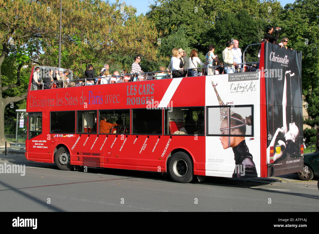 The red car Open Tour, Paris, france Stock Photo Alamy