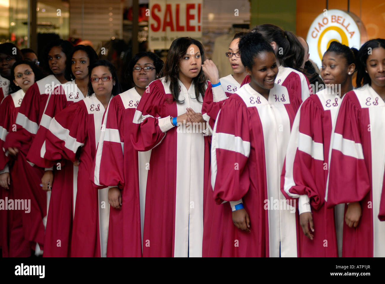Top choirs from around the country perform at the World Financial Center for the Pathmark Gospel Choir Competition Stock Photo
