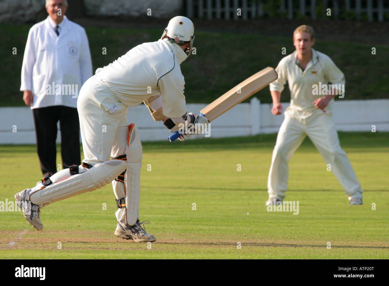 "Cricket match at Astley bridge Cricket Club Bolton Stock Photo Alamy