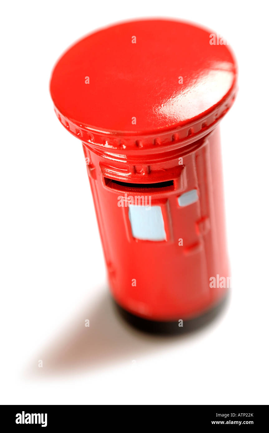 Miniature red post box Stock Photo