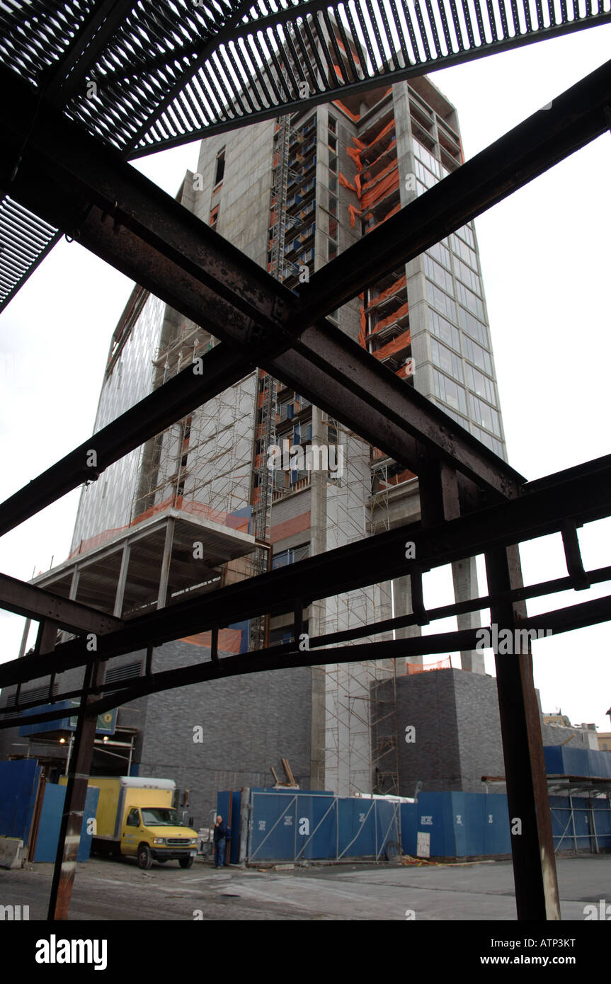 Construction on the Standard Hotel in the Meatpacking district in NYC Stock Photo