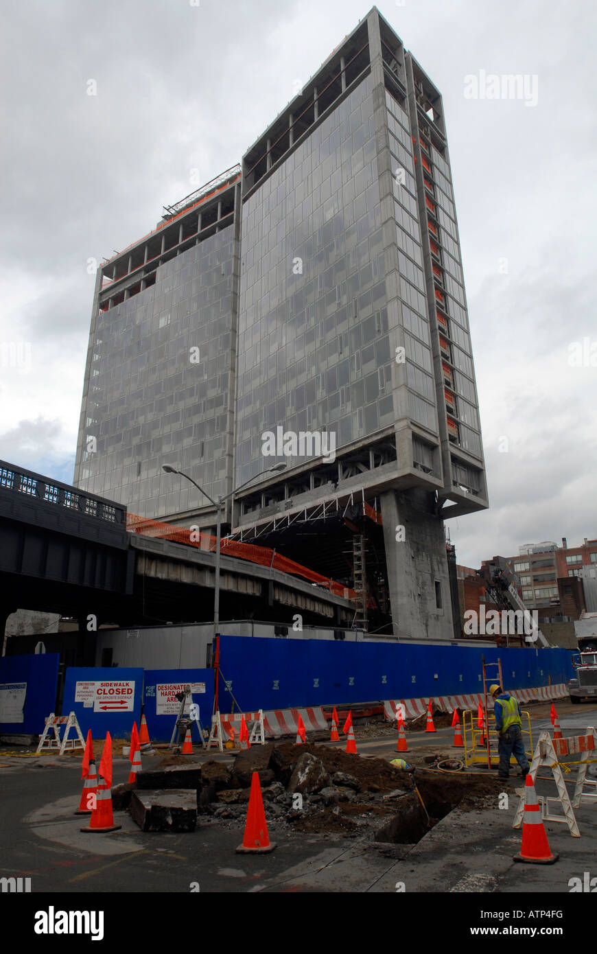 Construction on the Standard Hotel on Washington Street in the trendy Meatpacking District Stock Photo