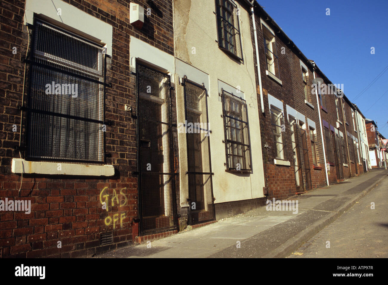 Terraced Houses Awaiting Demolition Hanley StokeonTrent Stock Photo