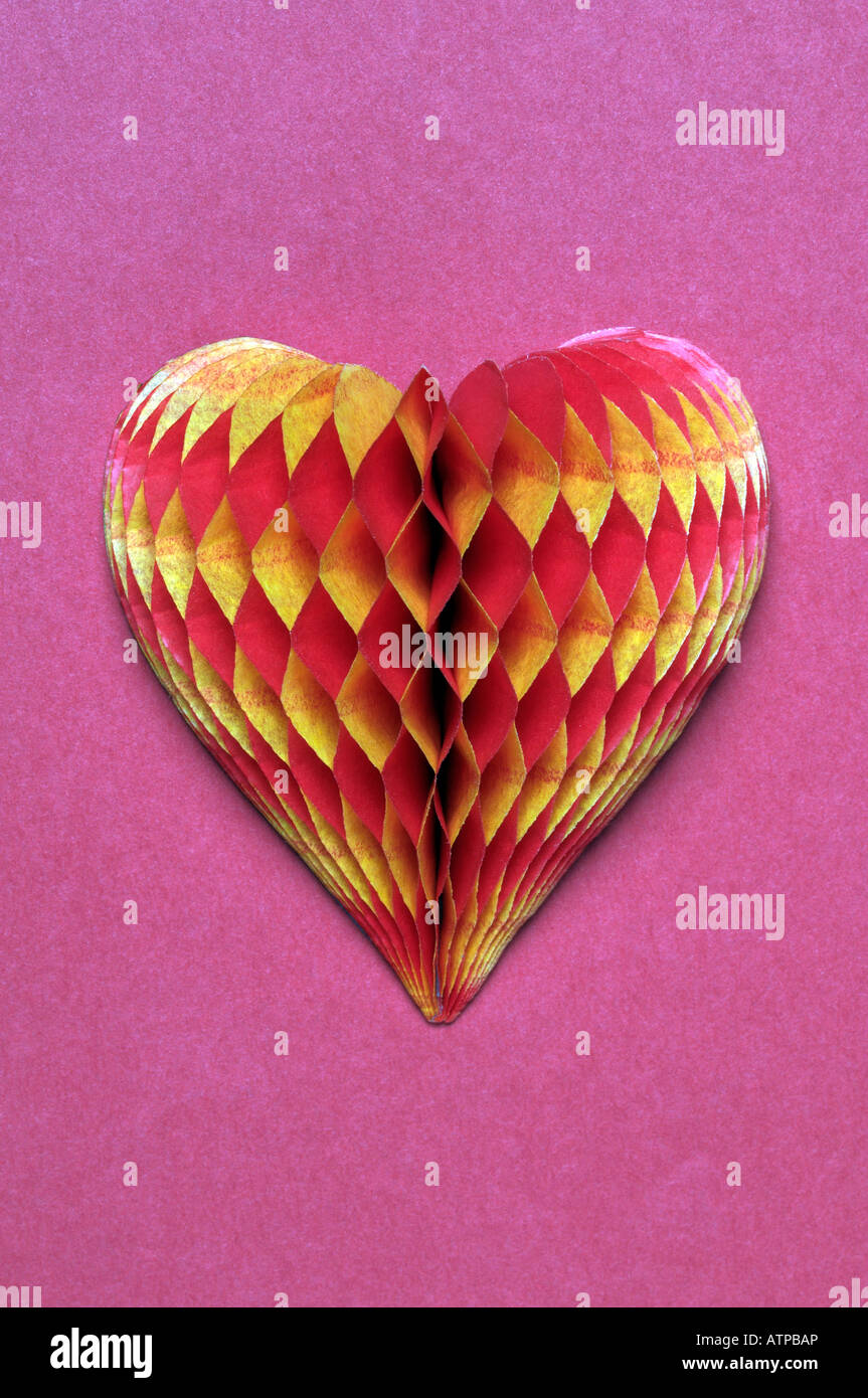 Heart shape concertina paper Stock Photo