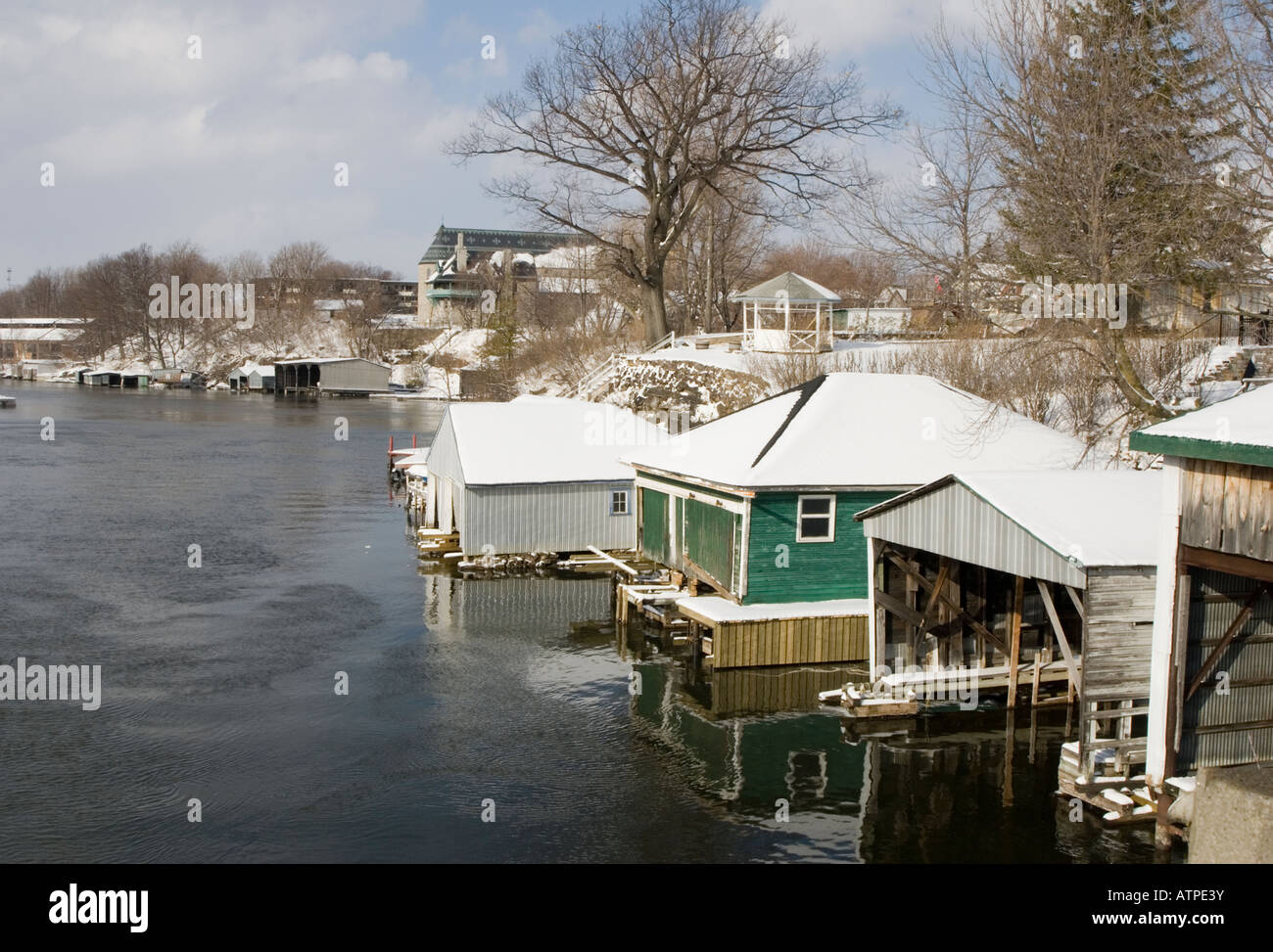 Boathouses, Gananoque, Ontario Stock Photo Alamy