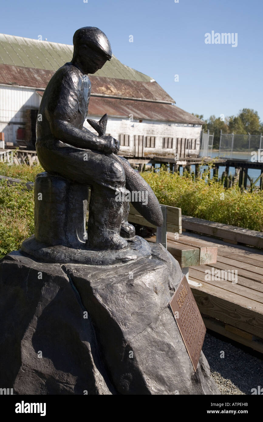 Statue commemorating pioneering Japanese fishermen in Canada Richmond