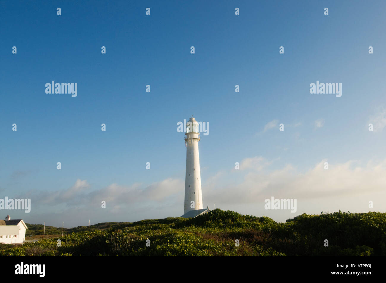 Slangkop Lighthouse in Kommetjie Cape Peninsula near Cape Town Stock Photo