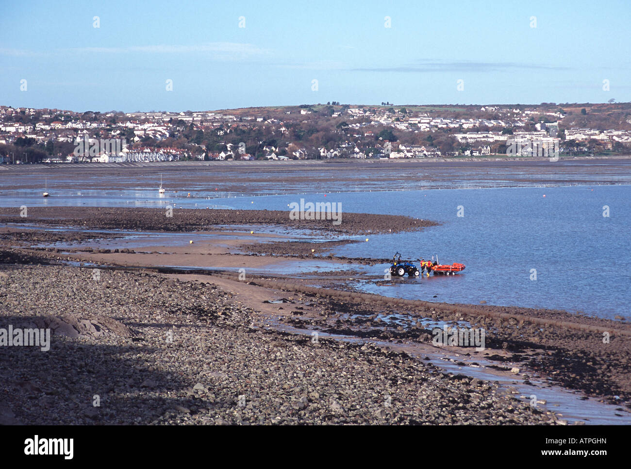 swansea bay from mumbles low tide south wales gb Stock Photo Alamy