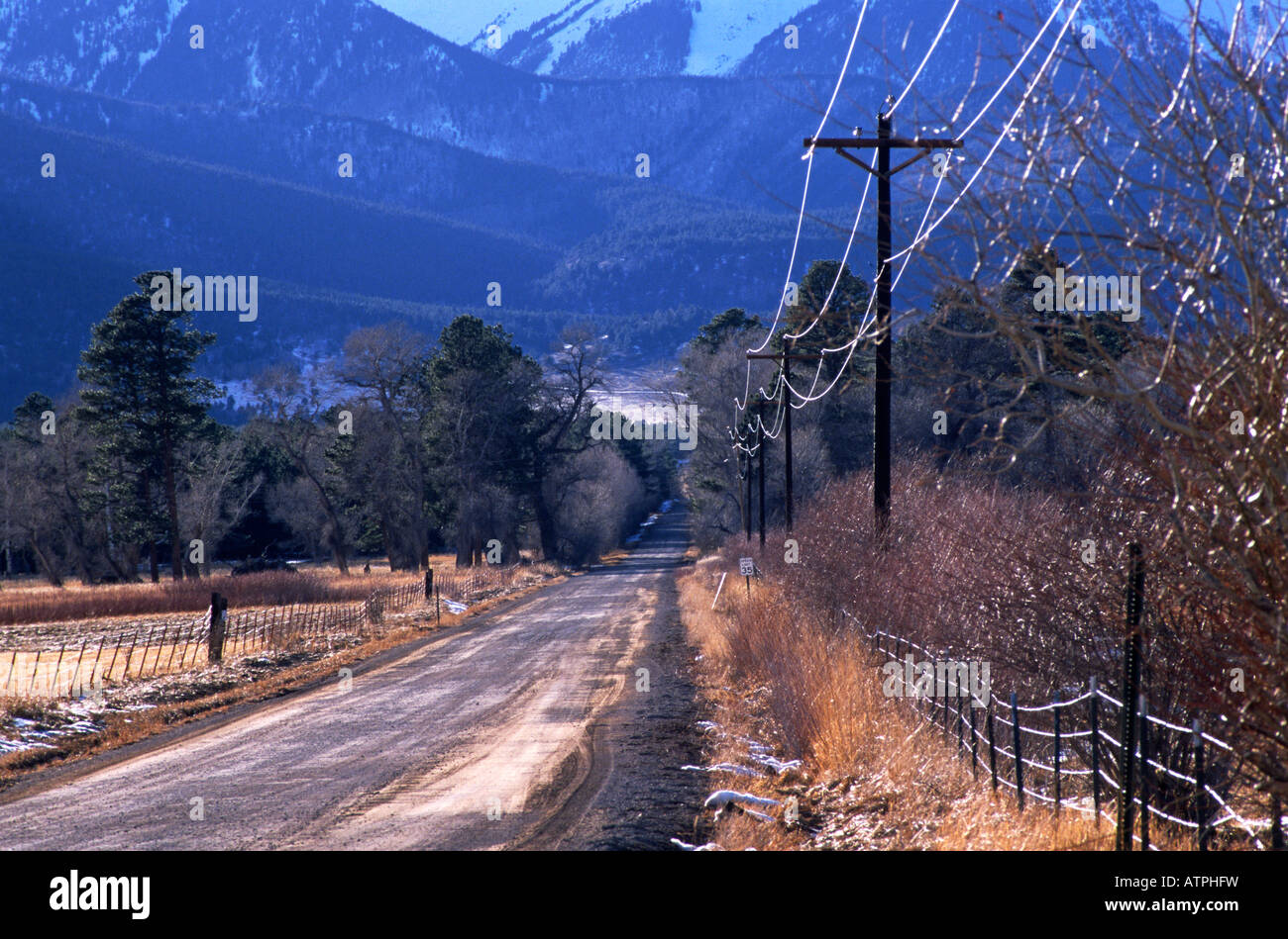 Rural road in the Wet Mountain Valley in Colorado Stock Photo Alamy