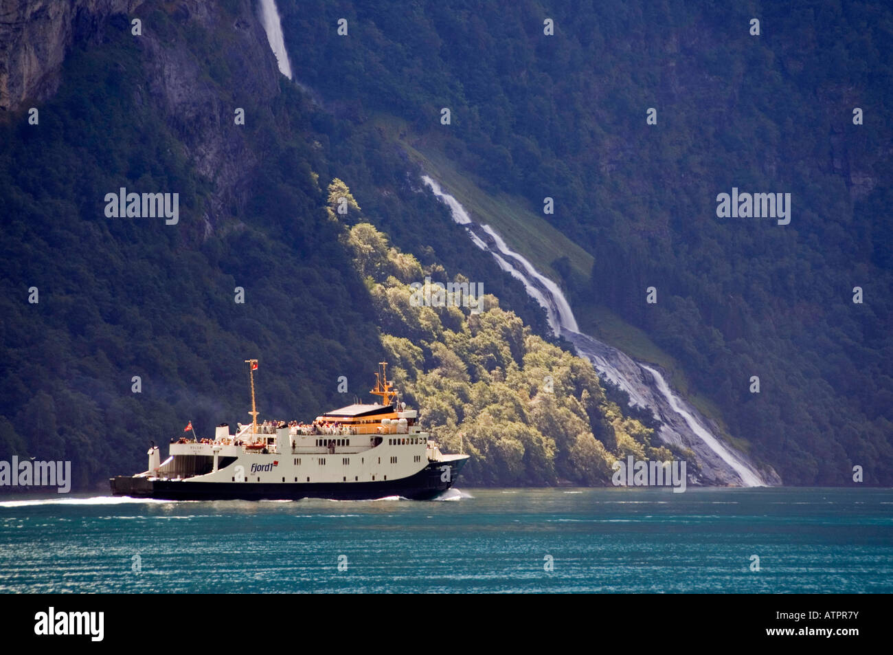 Ferry / Geirangerfjord Stock Photo