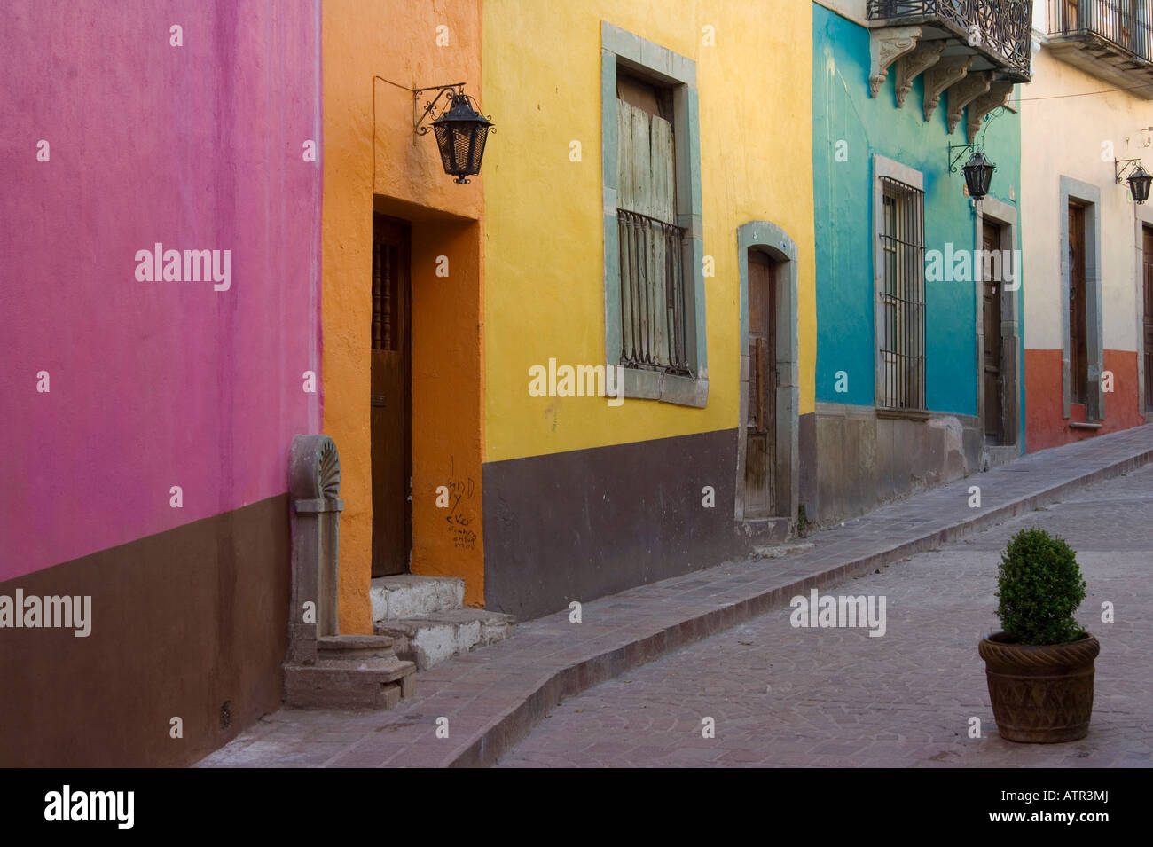 Row of houses / Guanajuato Stock Photo