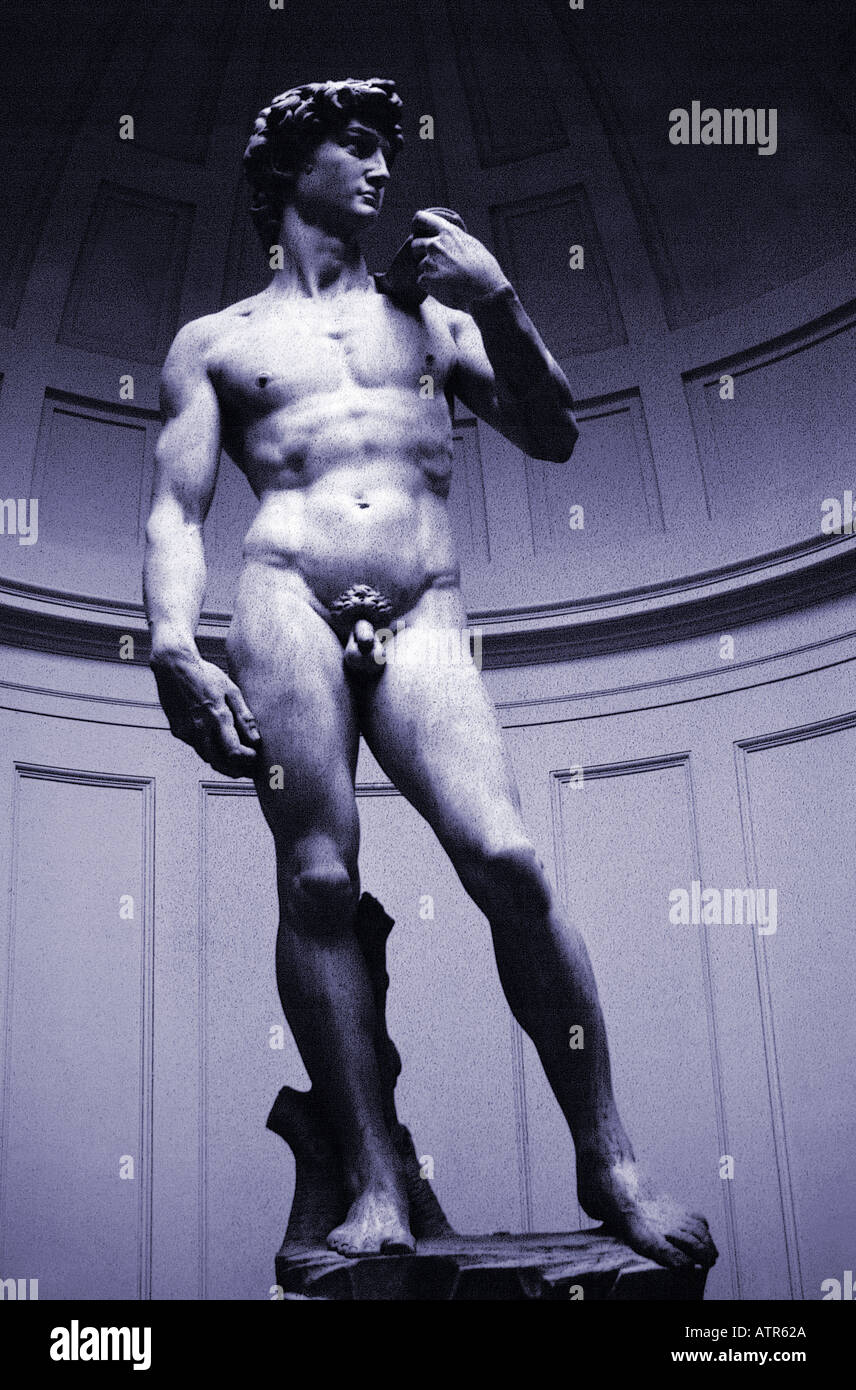 Statue of David by Michelangelo at Galleria dell Accademia Florence Italy Stock Photo