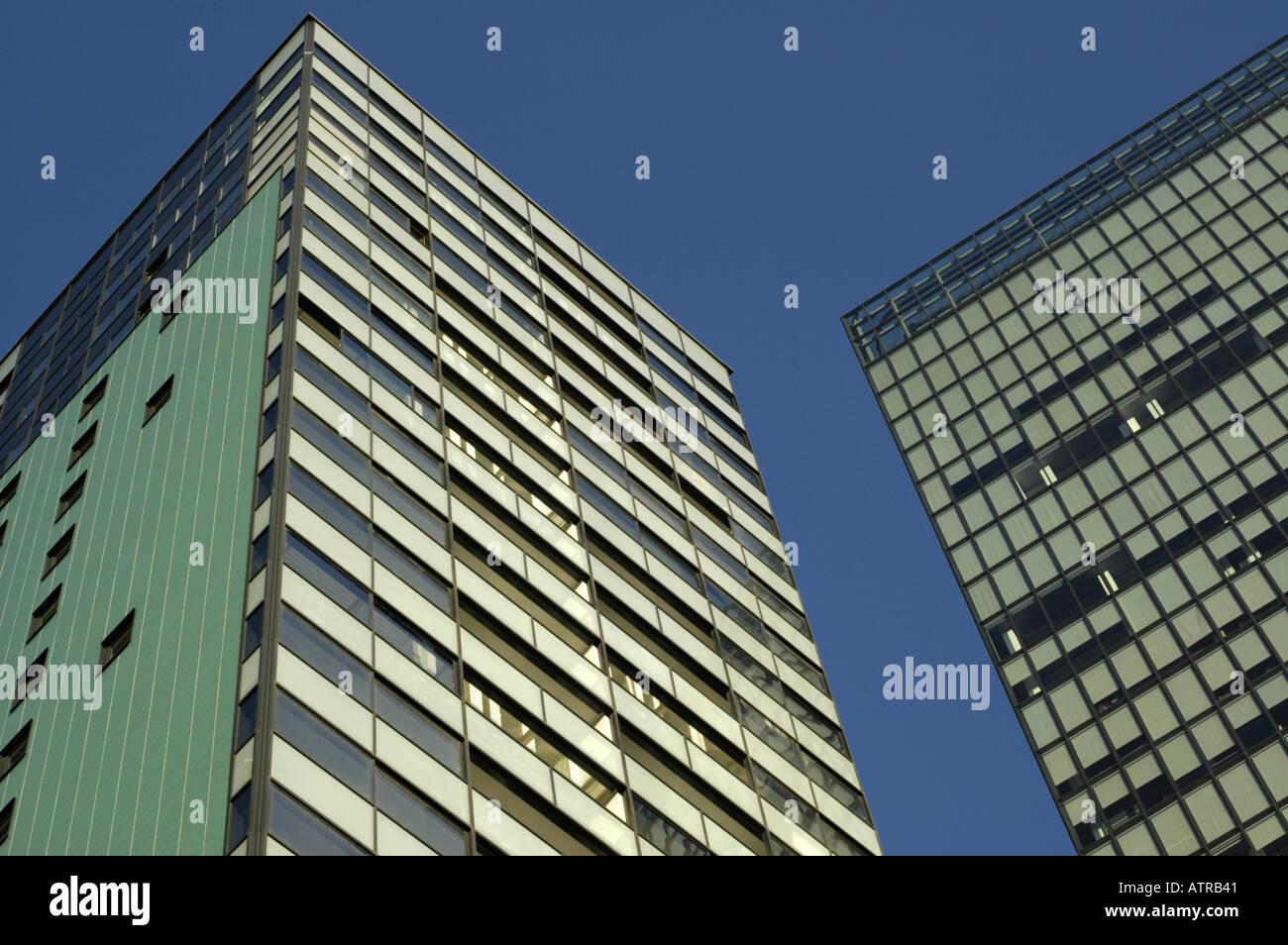 Wienerberg City modern architecture tower of flats Twin Tower Stock Photo