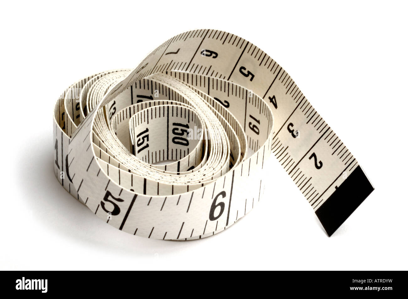 Imperial tailors tape measure, cut out or isolated against a white