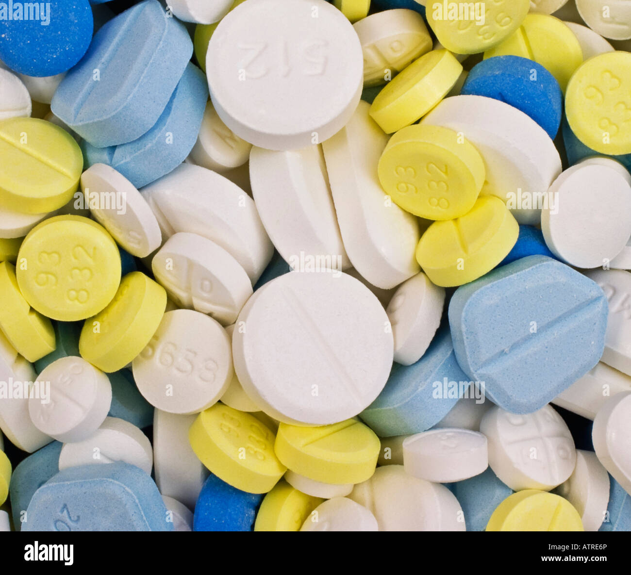 Psychiatric drugs and painkillers Stock Photo
