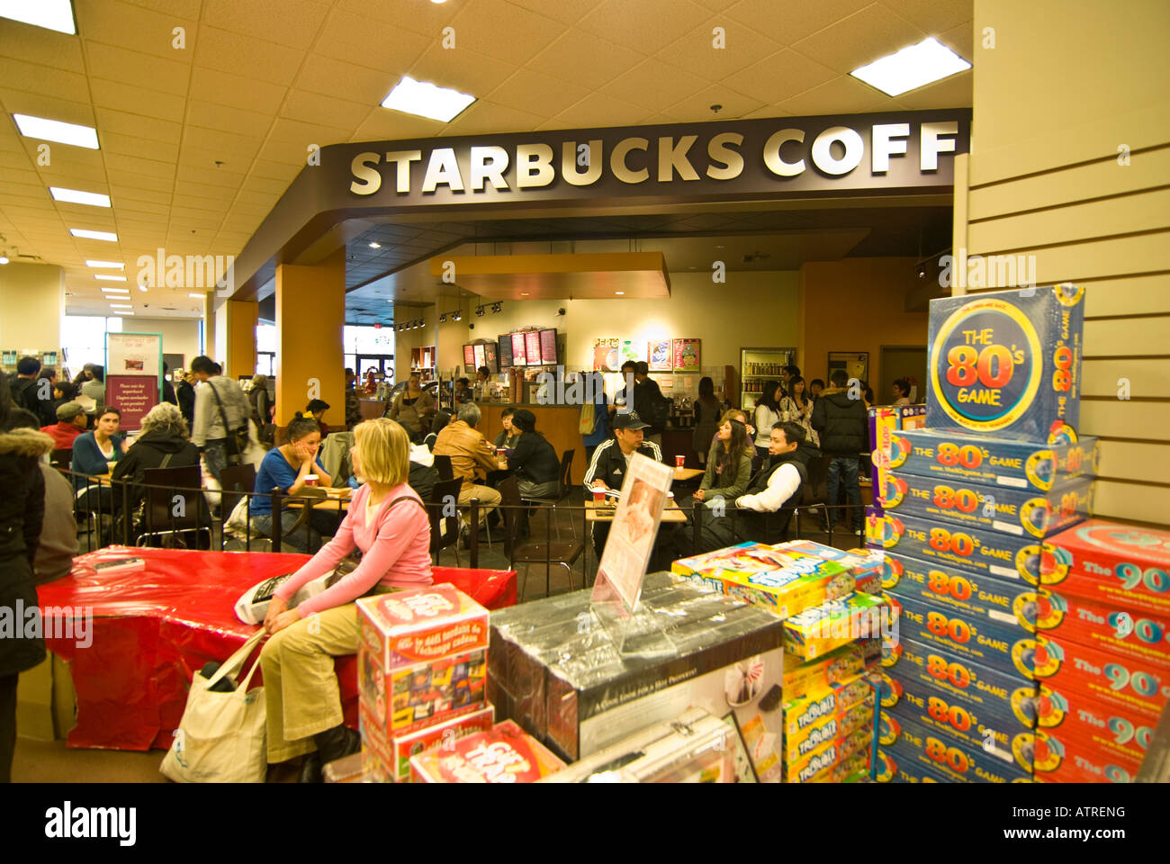 Starbucks at Chapters bookshop, Metropolis mall, Metrotown, Kingsway, Vancouver, British Columbia, Canada Stock Photo
