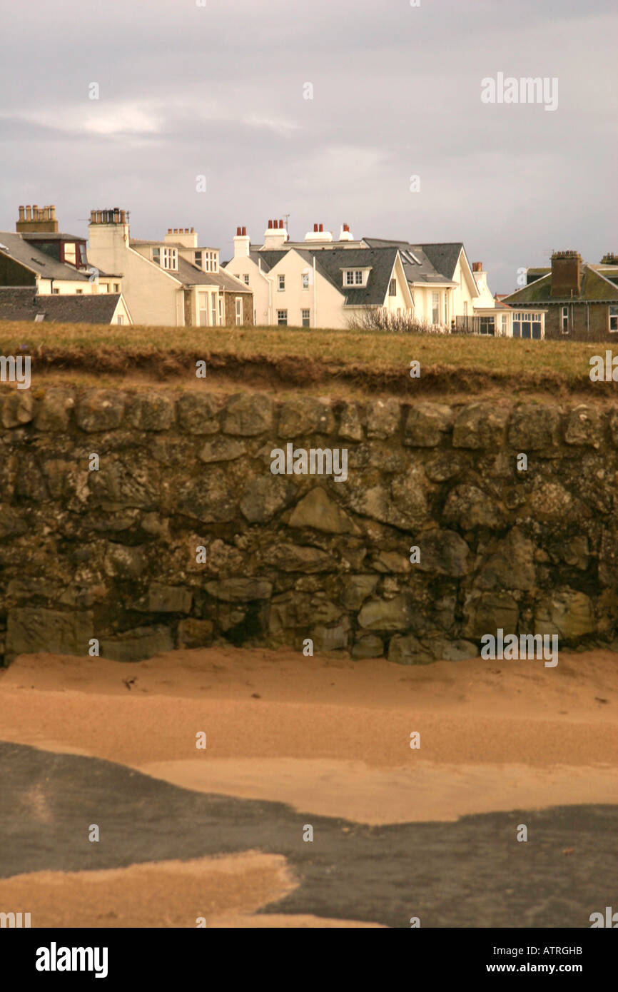 Houses on the beach of Troon, Scotland Stock Photo Alamy